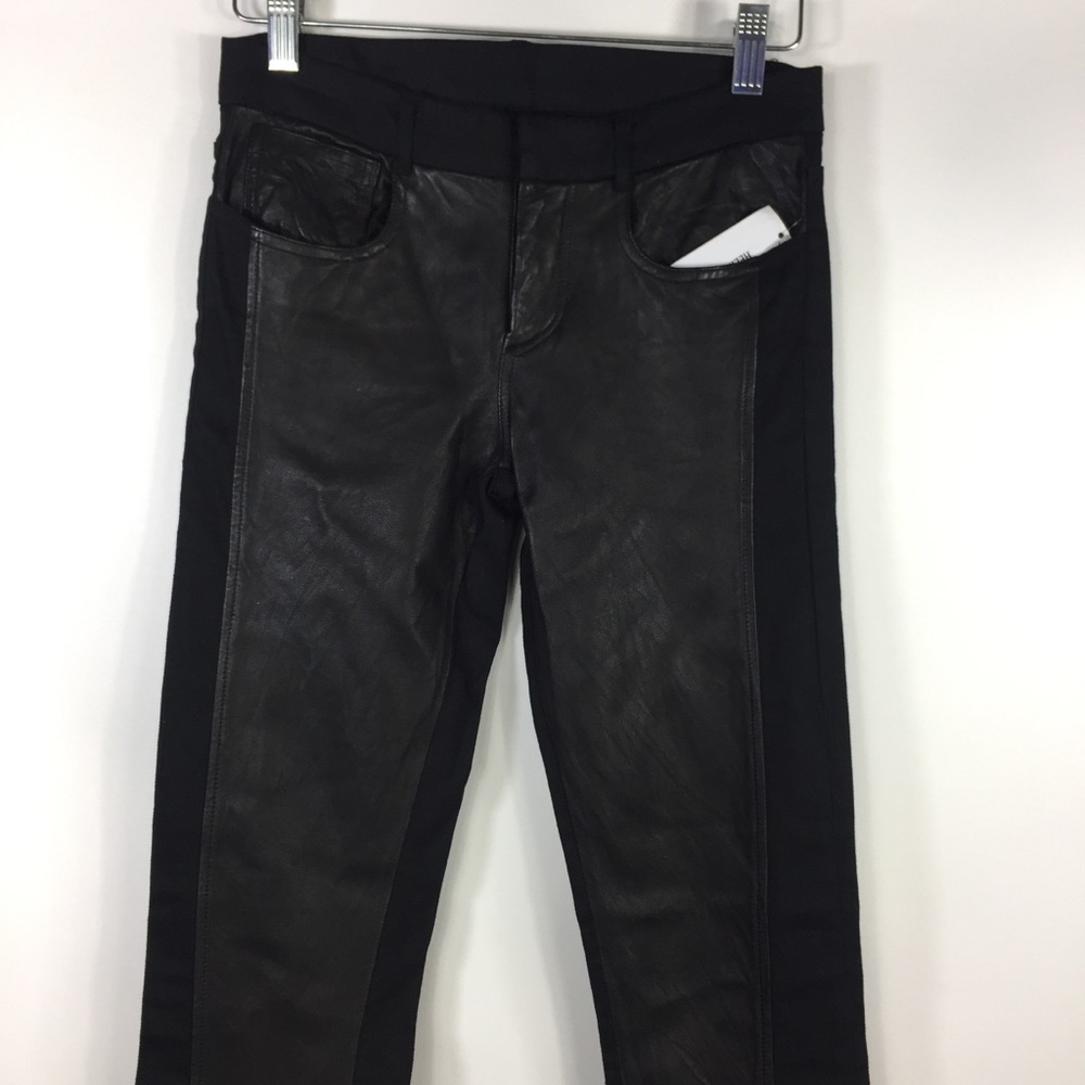 Helmut Lang Leather Panel Skinny Jeans Black 24 - Picture 7 of 16